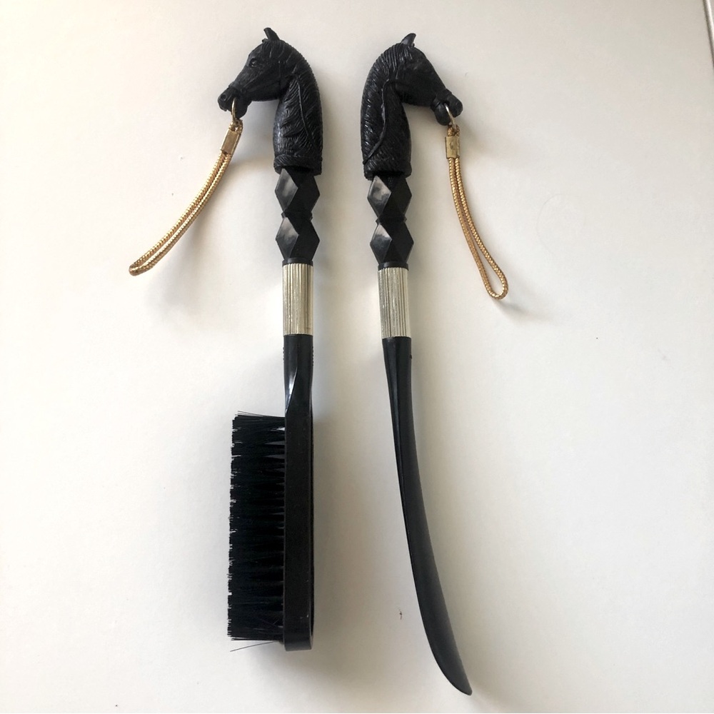 Vintage Clothes Brush and Shoehorn Set 🐴 Made in Japan 60s